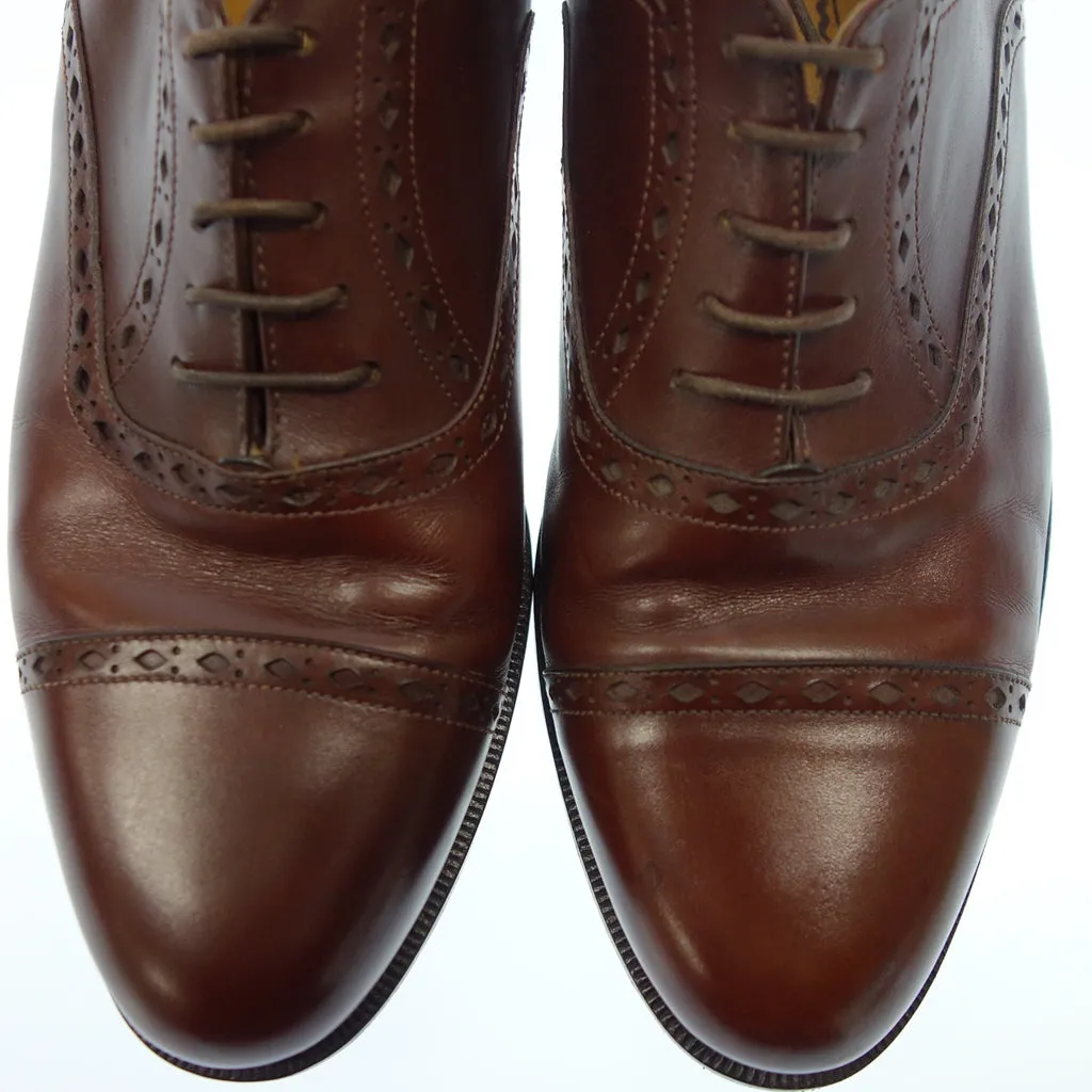 美品◆サントーニ レザーシューズ クラシコ クオーターブローグ メンズ 7.5 黒 Santoni【AFC2】